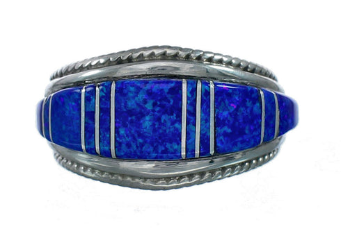 Zuni Opal Inlay Sterling Silver Ring Size 8-1/2 NN20617